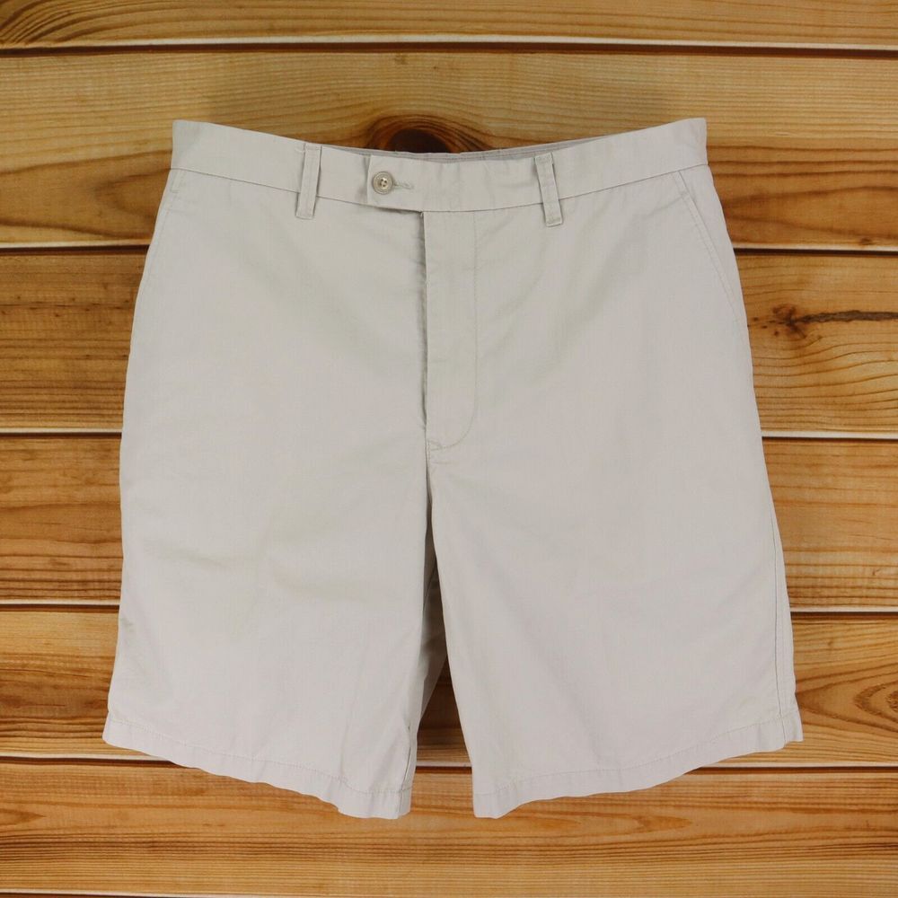 Ashworth Bermuda Shorts Womens 6W Beige Cotton Pockets Belt Loops RISE: 12 Inch